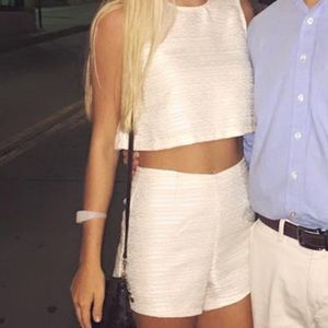 Two Piece Set -Crop Top & High Waist Short